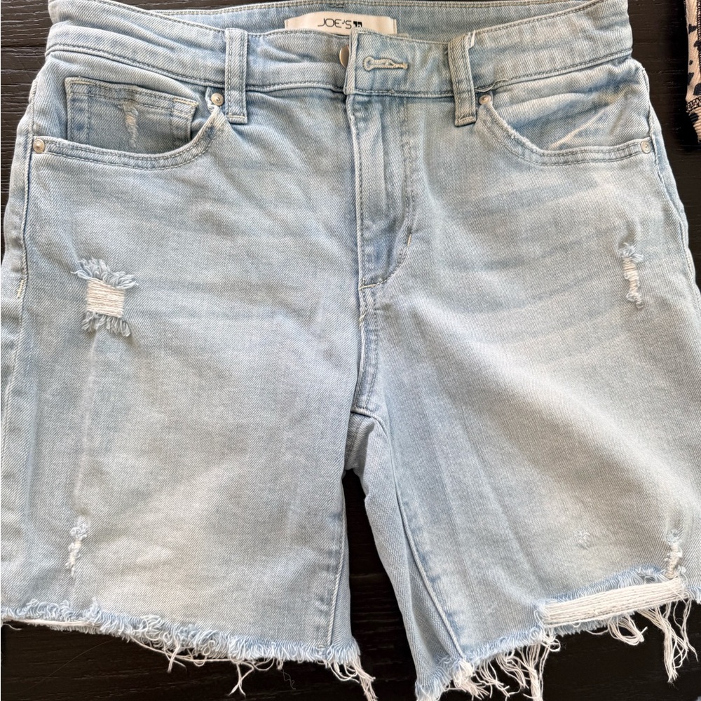 Joe's Jeans Light Blue Distressed Denim Shorts